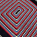 Vintage Handmade Crochet Afghan 62Lx40 W Knit Sofa Throw Blanket Granny Square