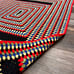 Vintage Handmade Crochet Afghan 62Lx40 W Knit Sofa Throw Blanket Granny Square