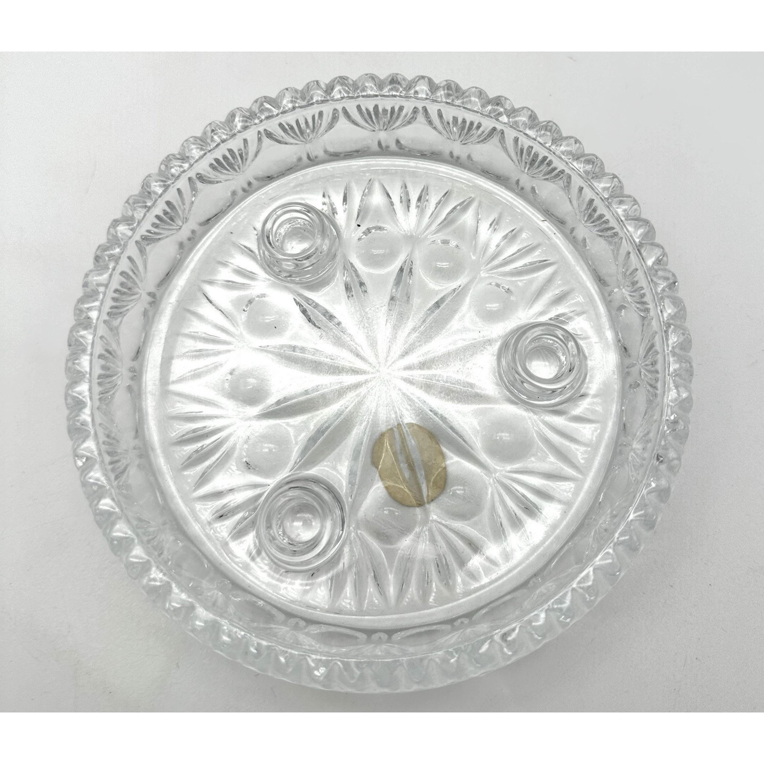 Princess House USA Exclusive 24% Lead Crystal 3 Taper Candle Holder 6" Across
