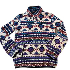 KAVU Fleece Pullover 1/4 Snap Aztec Western Size Small Vintage 90's-00's