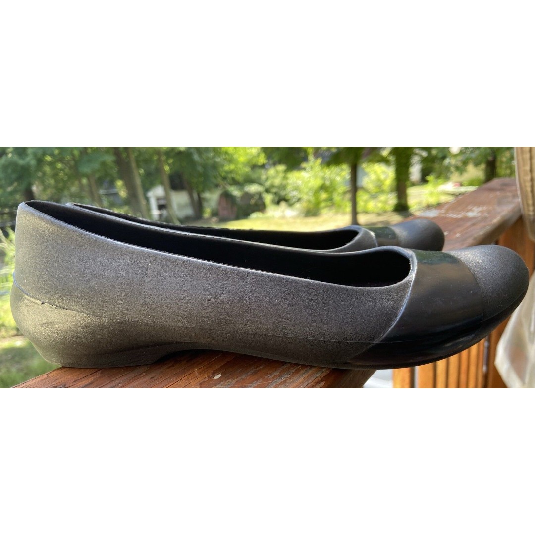 CROCS Gianna Ballet Flats Slip On Shoes 14573 BLACK Women's size 10 NICE