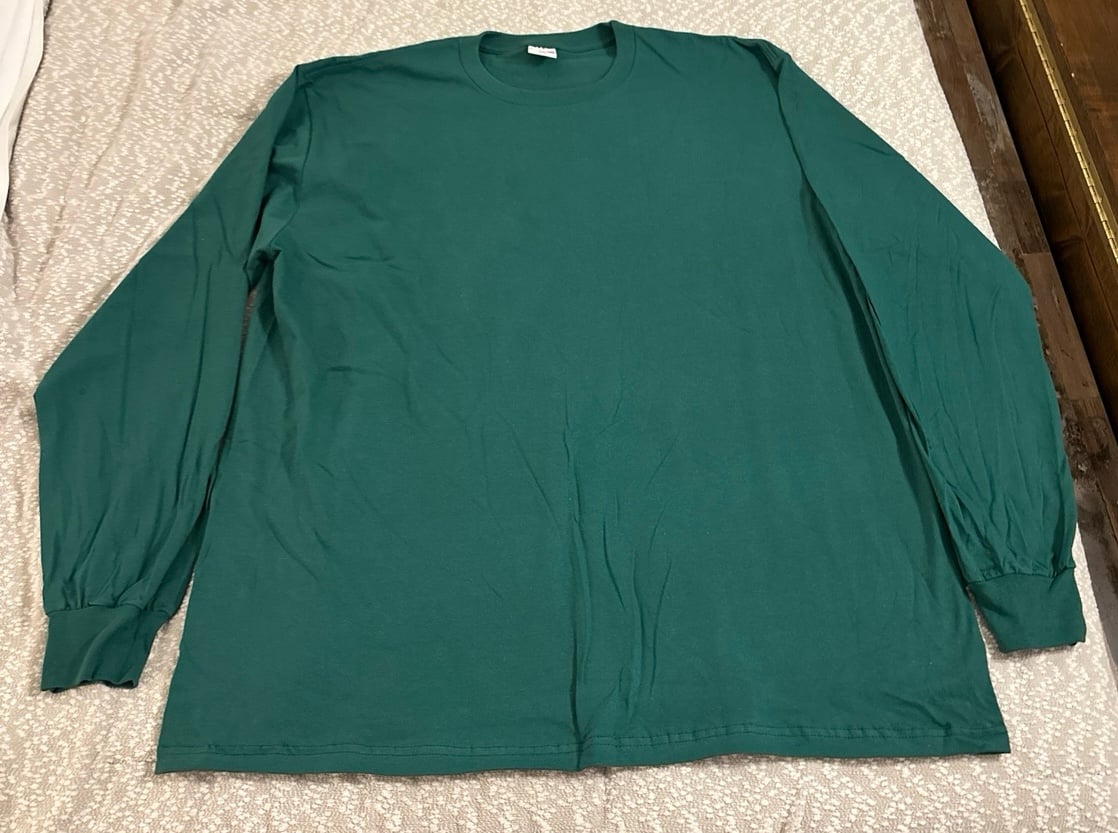Supreme long sleeve KELLY GREEN blank tee NWOT XXL 2XL