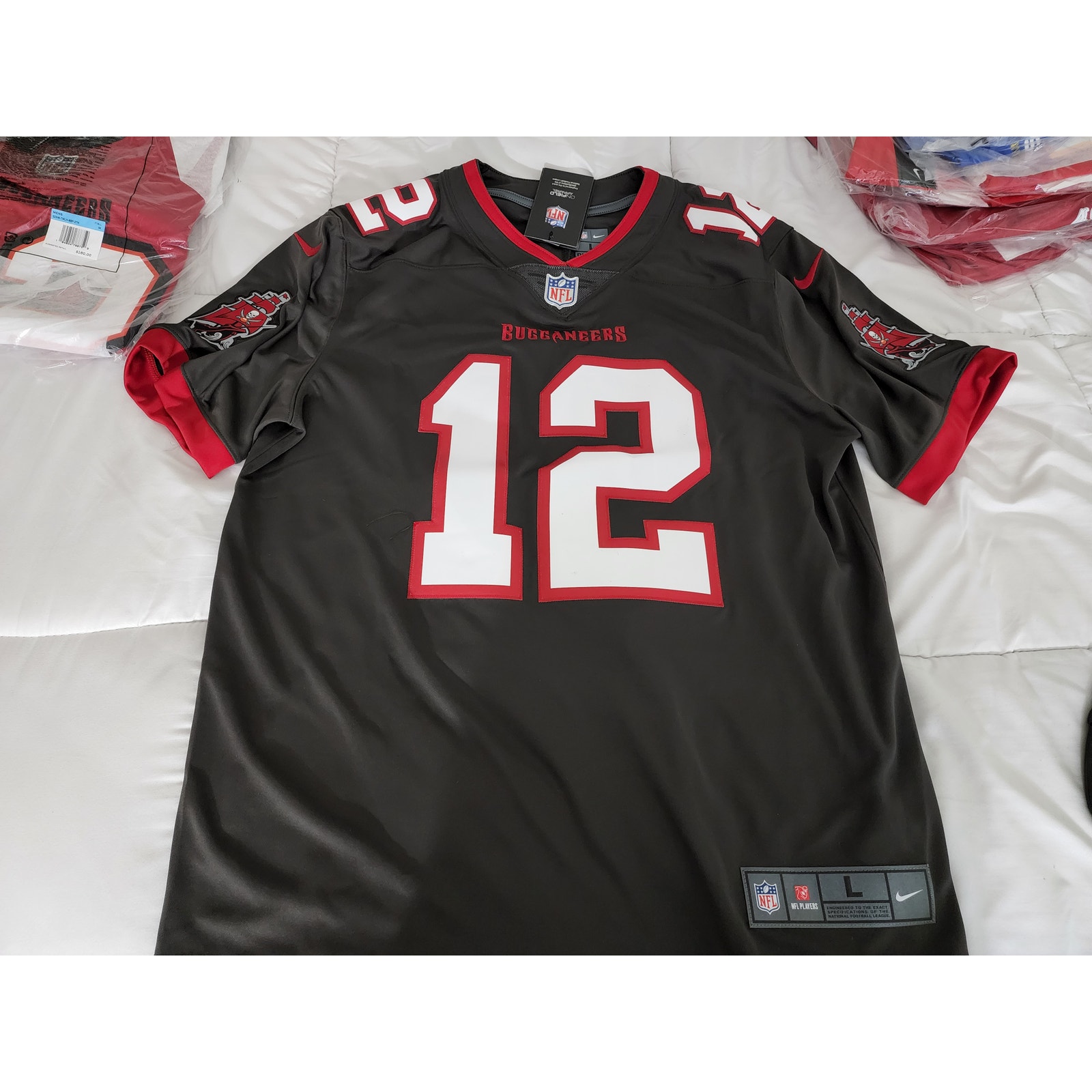 Men's Tampa Bay Buccaneers Tom Brady Nike Pewter Alternate Vapor Size L