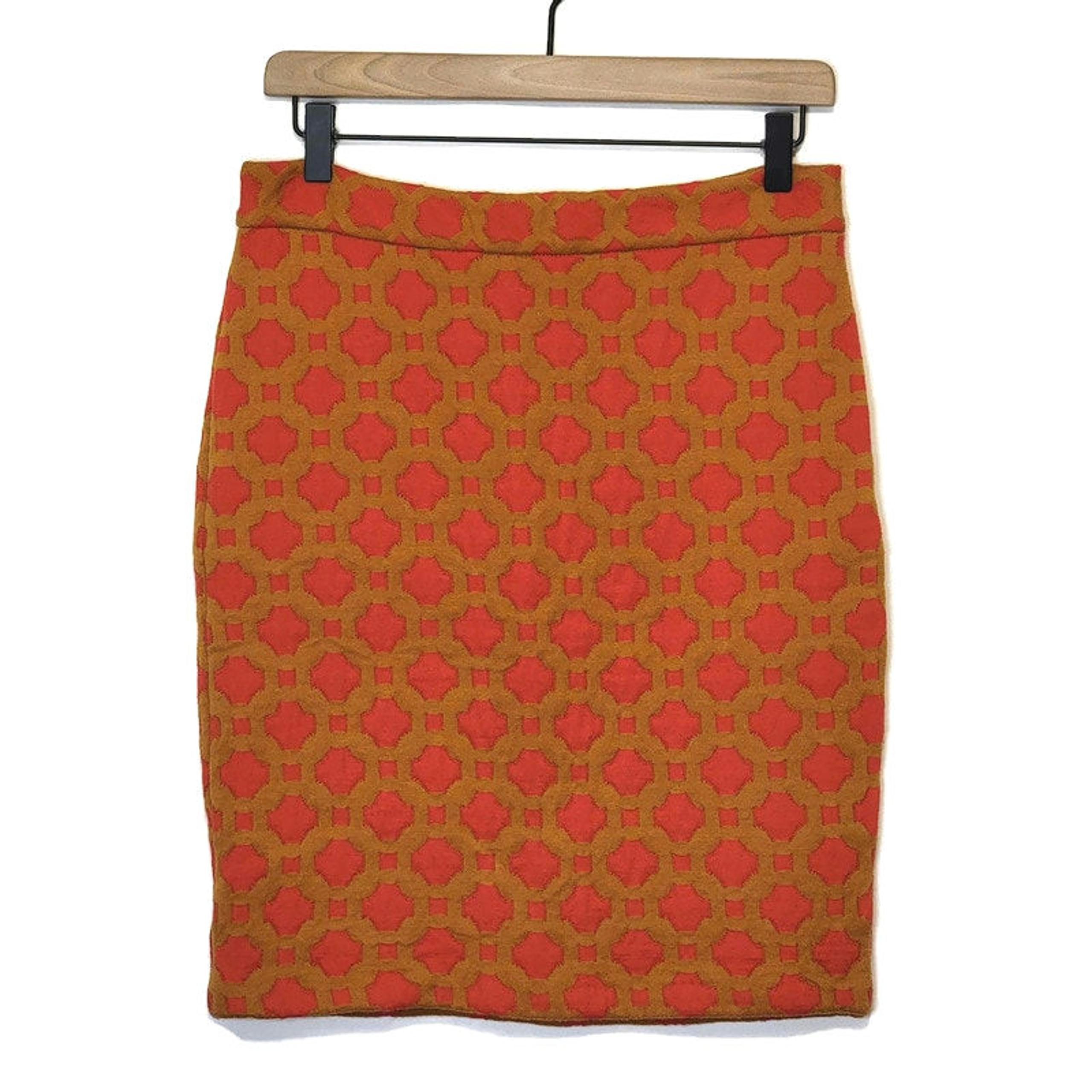Anthropologie Charlie & Robin Quilted Geometric Tile Pencil Mini Skirt Size 10