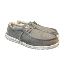Hey Dude Wally Chambray Gray Slip On Loafer Shoes Men's Size 8 Bohemian Hipster