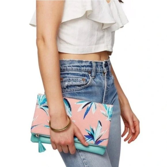 Rachel Pally FabFitFun Womens One Size Reversible Clutch Floral Paradise Print