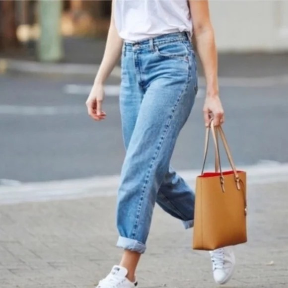 Vintage'90 Levi's 560 Made in USA Loose Fit Tapered Leg Mom Jeans Blue 33x30