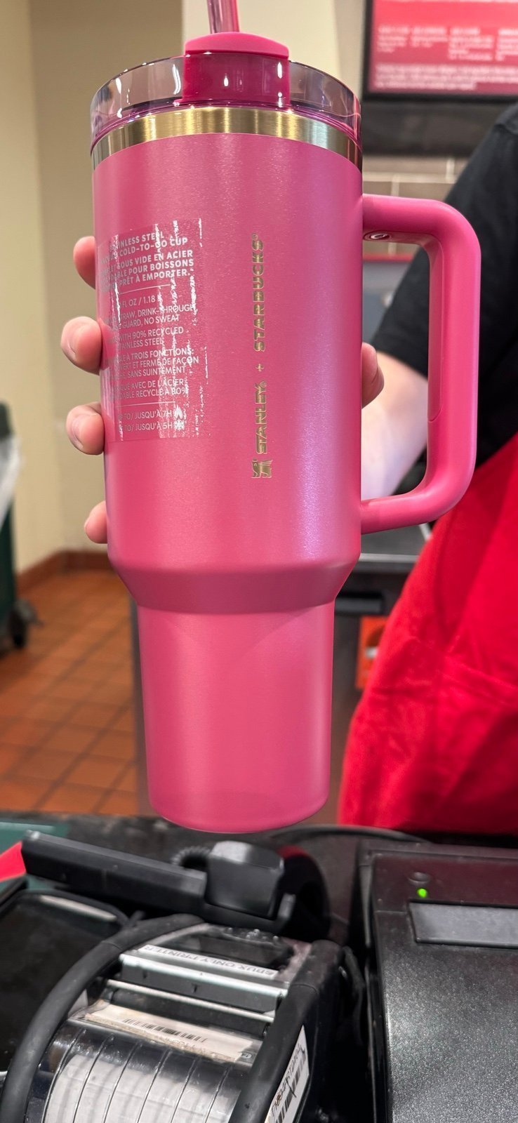 Starbucks - Berry Pink Glitter Stanley Tumbler (40 oz) - Holiday 2024