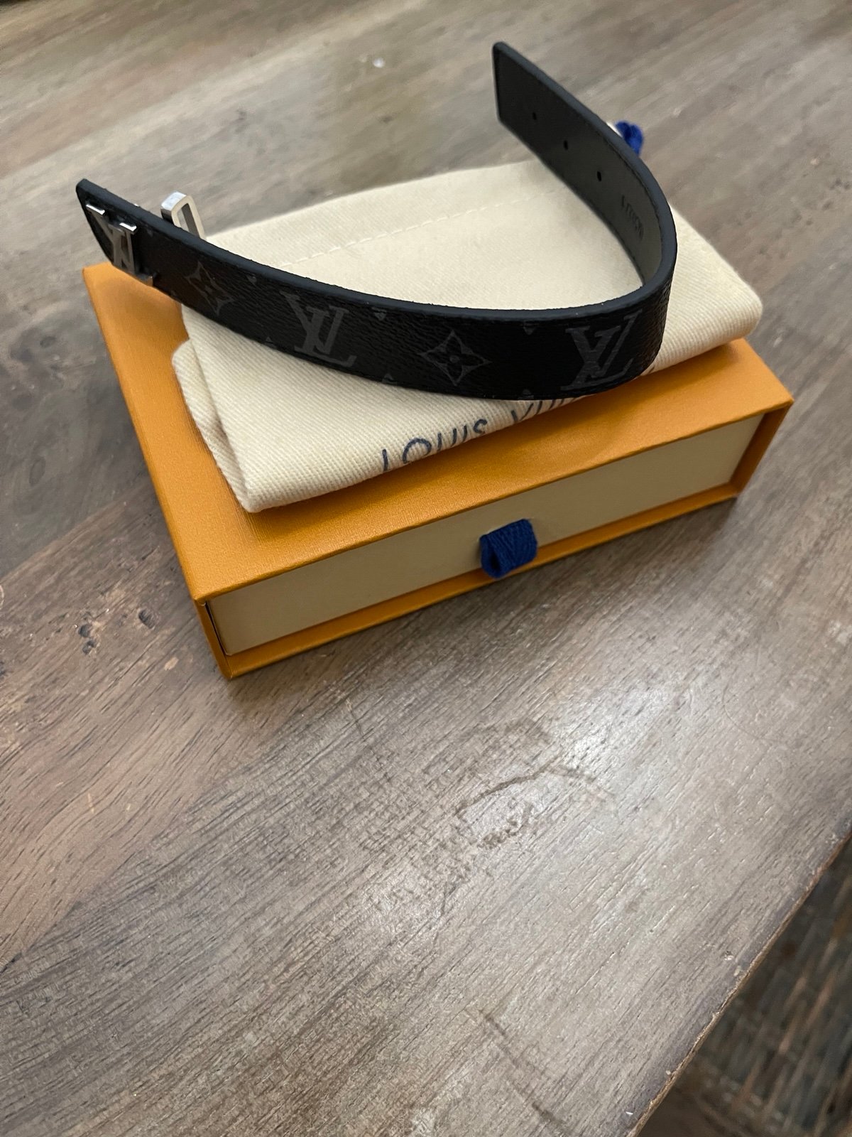 Slim Monogram Cuff Bracelet Elegant and Minimalist Accessory, Men/Women
