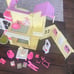 RARE Vintage Barbie Kelly Pop Up Yellow Playhouse w Accessories! 1998 Mattel