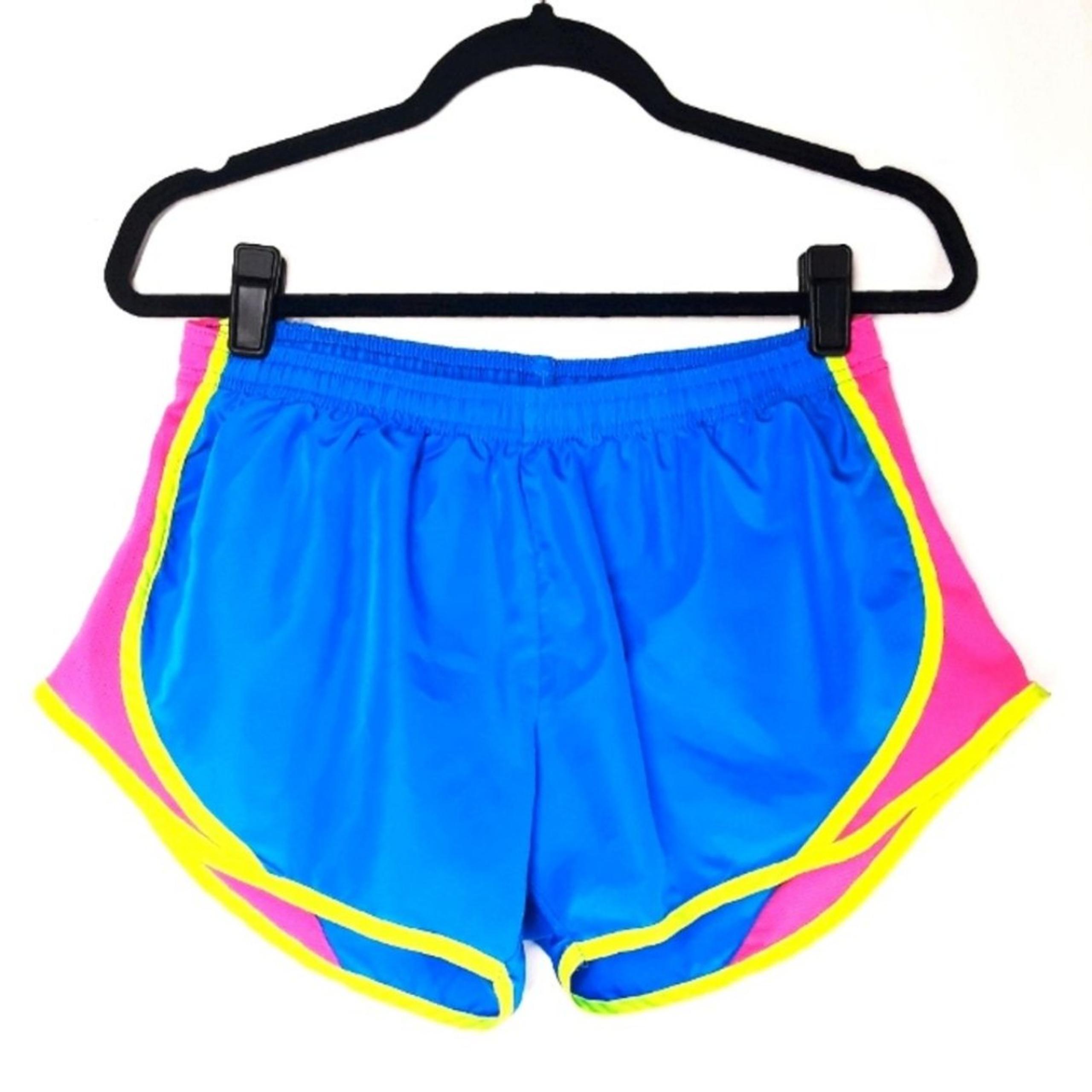 SOFFEE Athletic Colorblock Medium Active Junior Blue & Pink Shorts