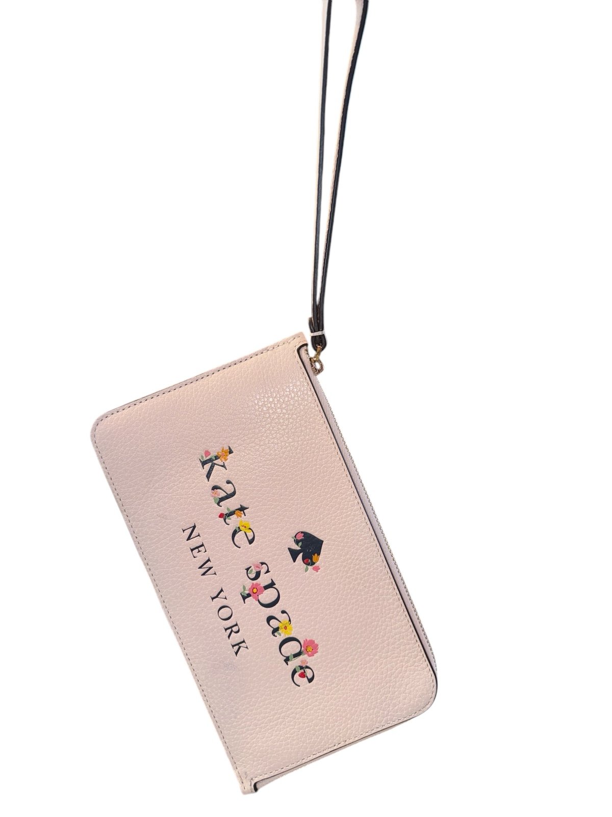 Kate Spade New York Blush Pink Garden Logo Wristlet Excellent Condition