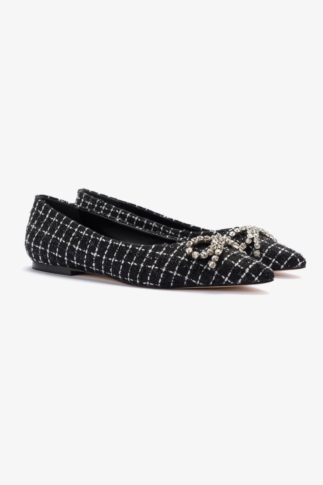 Lee Flat In Black Tweed MSRP295 Larroudé