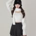 M me eme Belt design pleats mini skirt