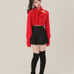 M me eme Belt design pleats mini skirt