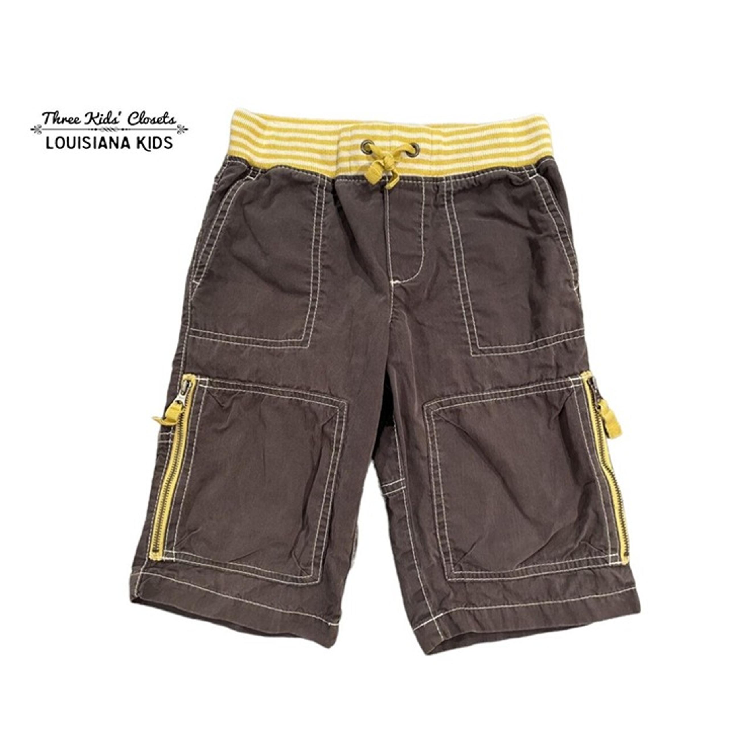 Mini Boden 4Y Grey & Yellow Techno Shorts