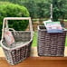TUG BOAT SHAPED NANTUCKET SERVING BASKET & UTENSIL HOLDER SUMMER BEACH NAUTICAL