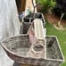 TUG BOAT SHAPED NANTUCKET SERVING BASKET & UTENSIL HOLDER SUMMER BEACH NAUTICAL