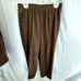 Vintage Allison Daley 14 Petite vest and Pants brown faux suede LINED