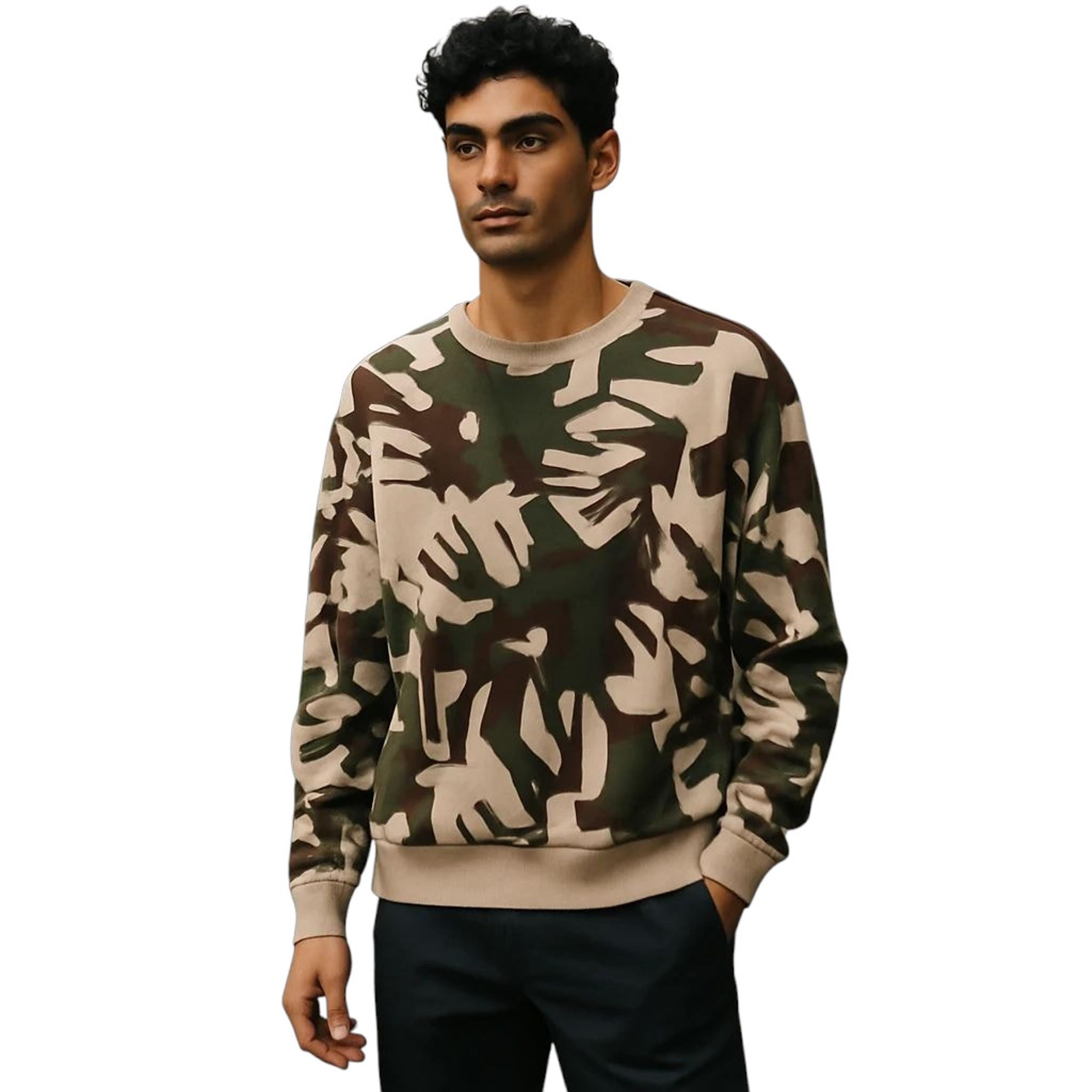G-STAR RAW Pullover Sweatshirt Men's Size XL Green Tan Brown Camo NEW NWT $120