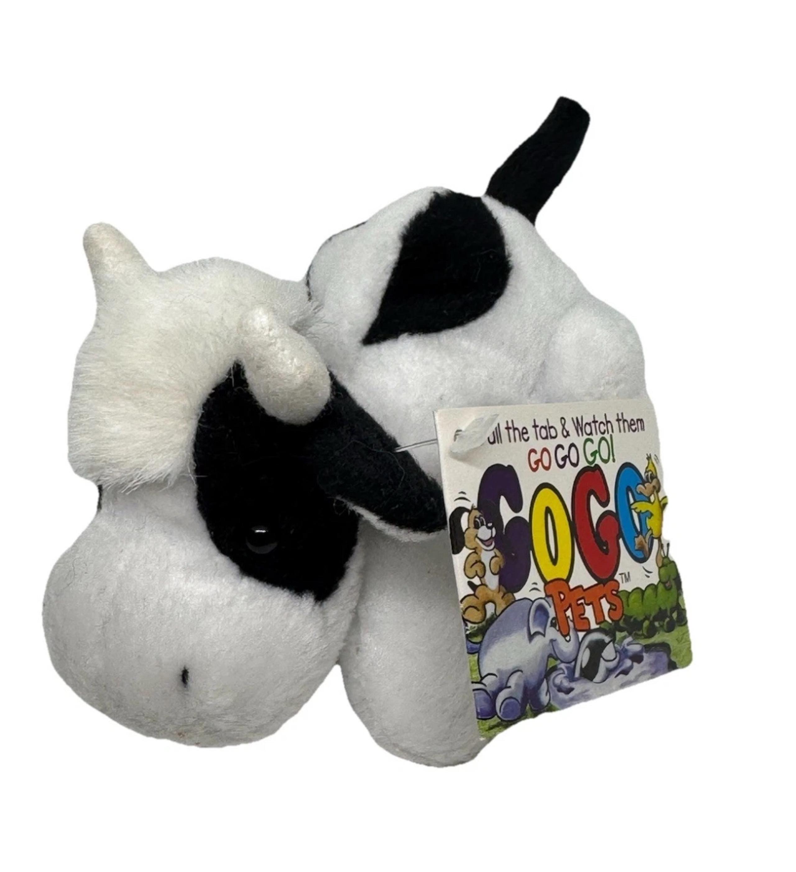 Ganz Go Go Pets Black & White "Moos" Cow 4-1/2" Wiggles & Shakes New Vintage