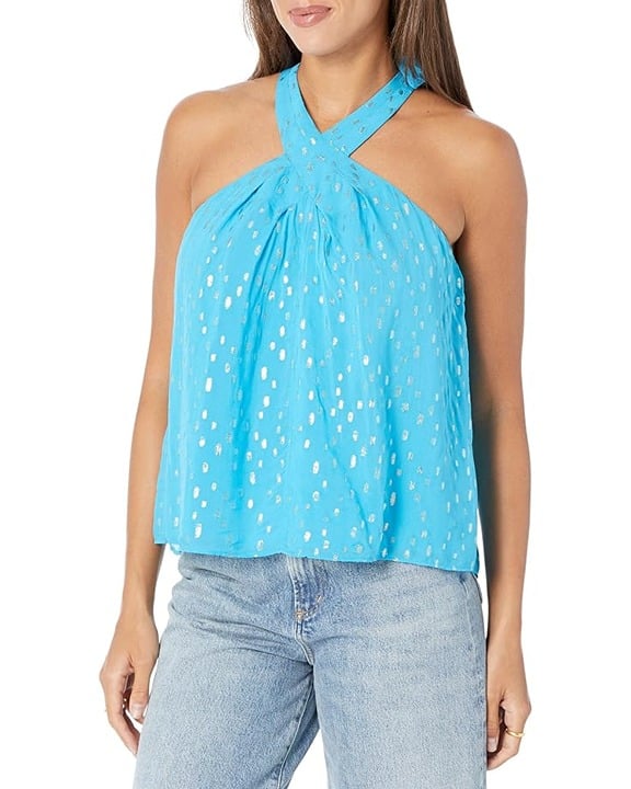 New Lilly Pulitzer Etta Top Coconut Let's Pawty Animal Large Lets Pawty