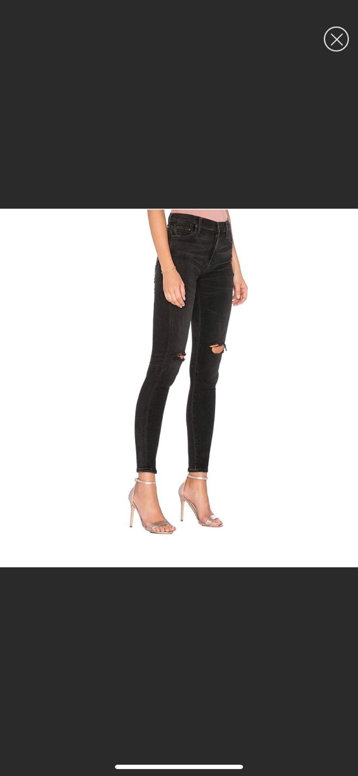 Citizens of Humanity Black distressed high rise skinny jeans women’s size 29