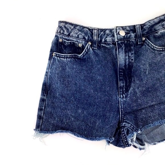 Topshop Mom Style Acid Wash Shorts Size W26 L30