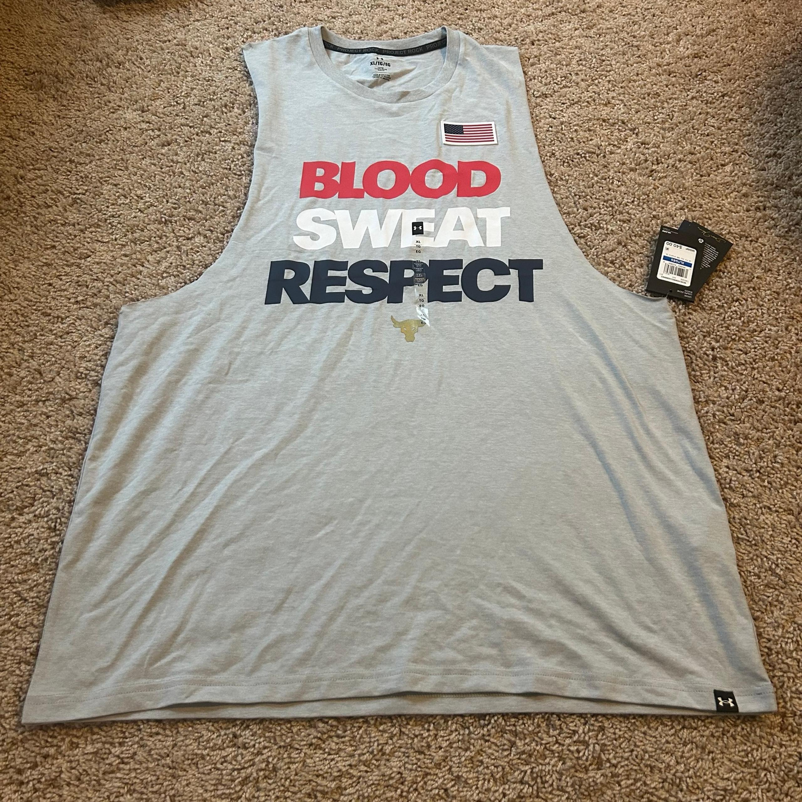 Men’s Under Armour Project Rock Red, White & Blue Graphic Sleeveless Tank Top