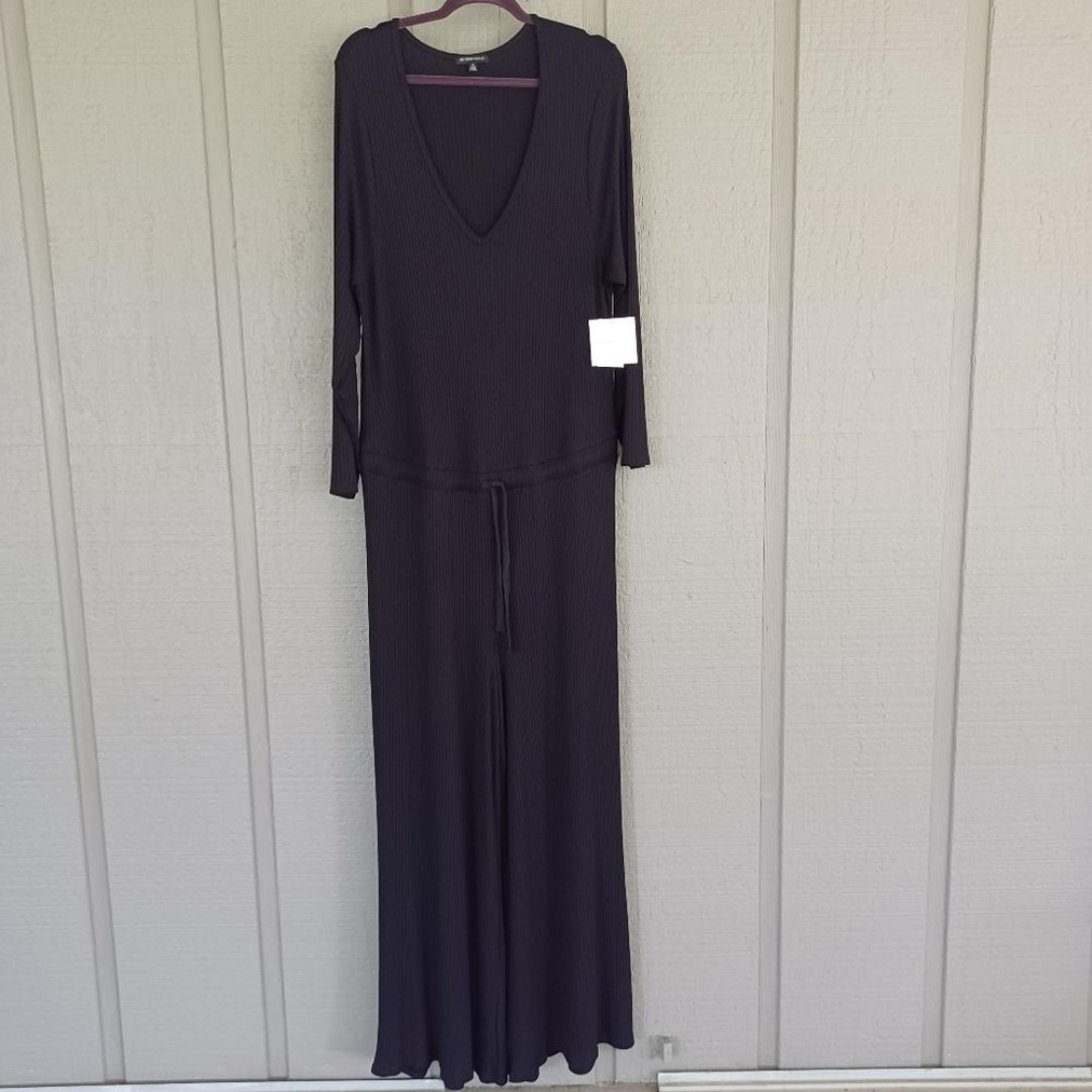 Beyond Yoga So Chic Wide Leg Jumpsuit Size 2X Women Athleisure Black Stretch
