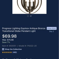 pendant light bronze