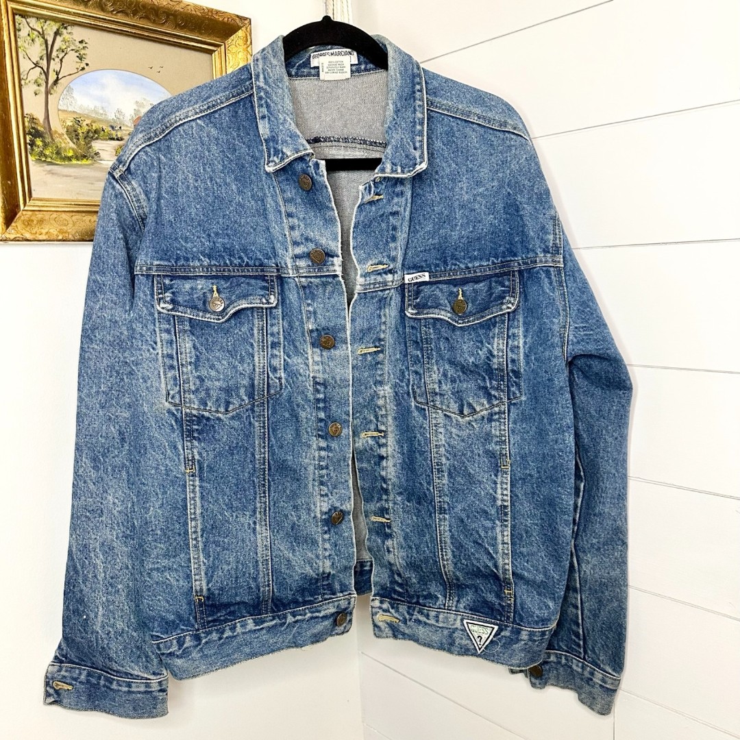 Georges Maricano for Guess Vintage 90s Acid Wash Denim Jean Jacket Men's Large