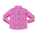 IBKUL 1/4 Zip Abstract Skin Pink Long Sleeve Sz Large Mock Neck Golf Top UPF 50