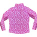 IBKUL 1/4 Zip Abstract Skin Pink Long Sleeve Sz Large Mock Neck Golf Top UPF 50