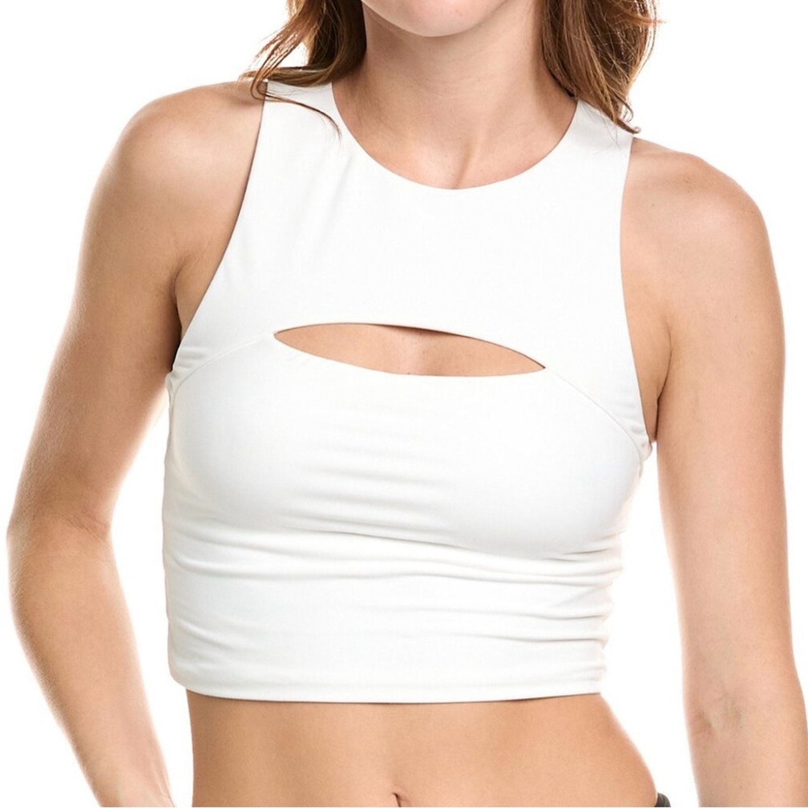 THE UPSIDE White Milena Keyhole Cutout Sleeveless Active Crop Tank Top Size 4