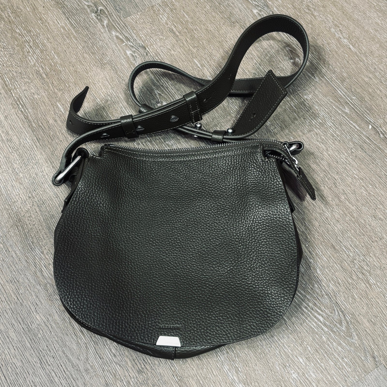 AllSaints Leather Crossbody Leatherbag Army Green