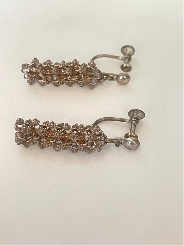 Women's vintage screw 925 sterling Earrings was
