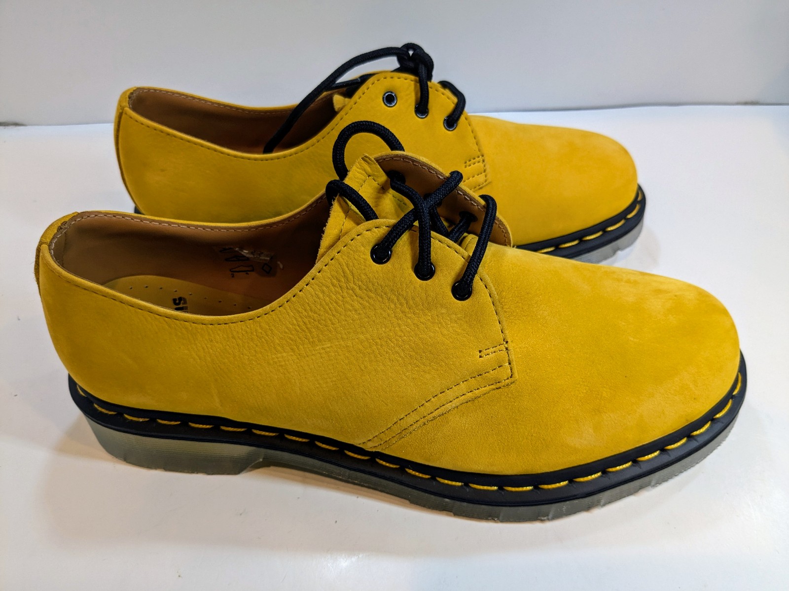 Doc Dr Martens 1461 Iced II Yellow Black Suede Low Men Size