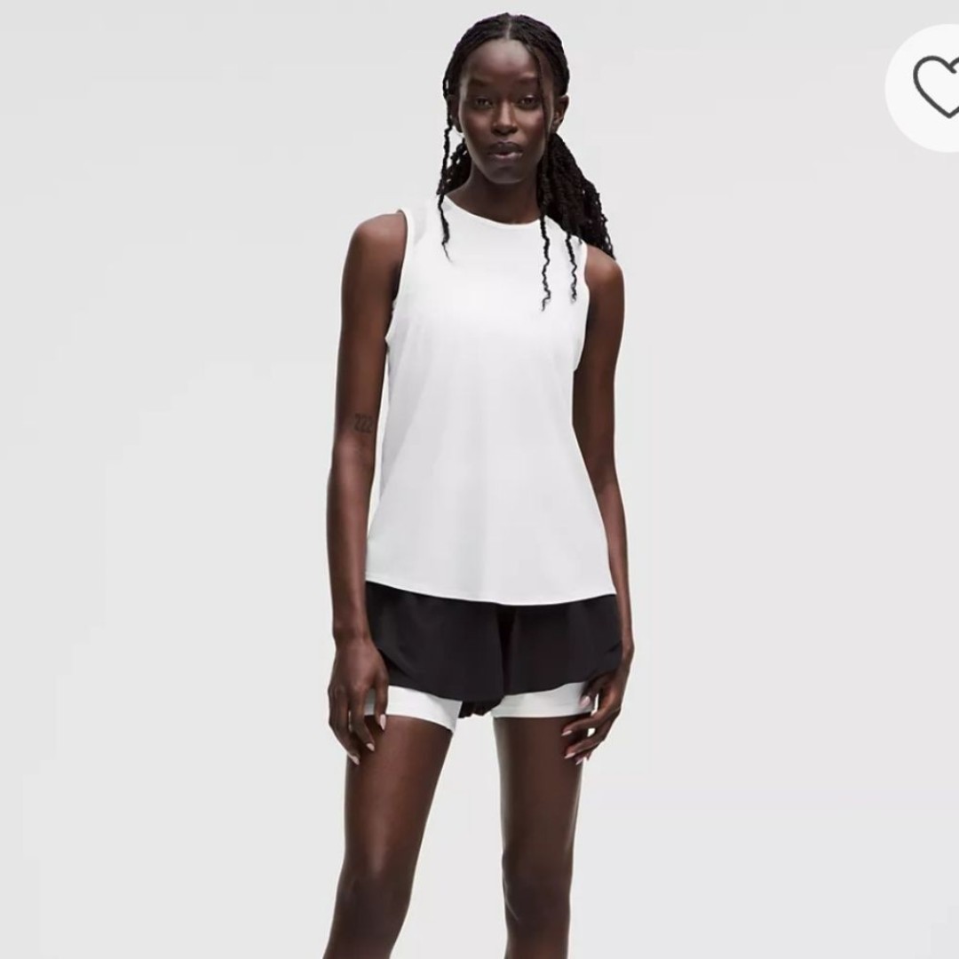 Lululemon Sculpt Tank White Mesh Back | Size 8 | Sheer Sleeveless Workout Top