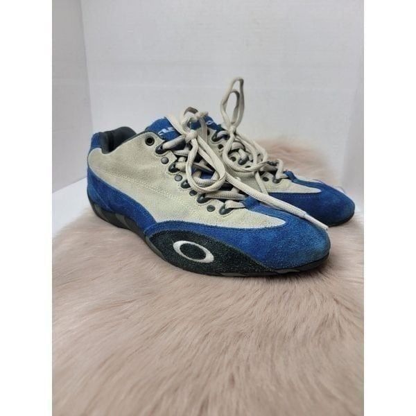 Oakley 1320 Mens Blue Suede Lace Up Kart Racing Division Driving Shoes Size 8.5