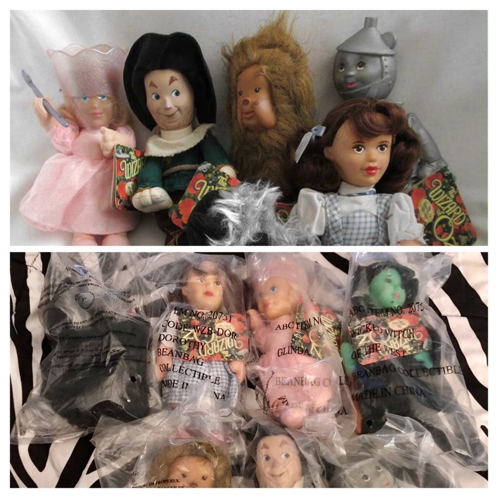 Wizard of oz-- 7 beanie dolls
