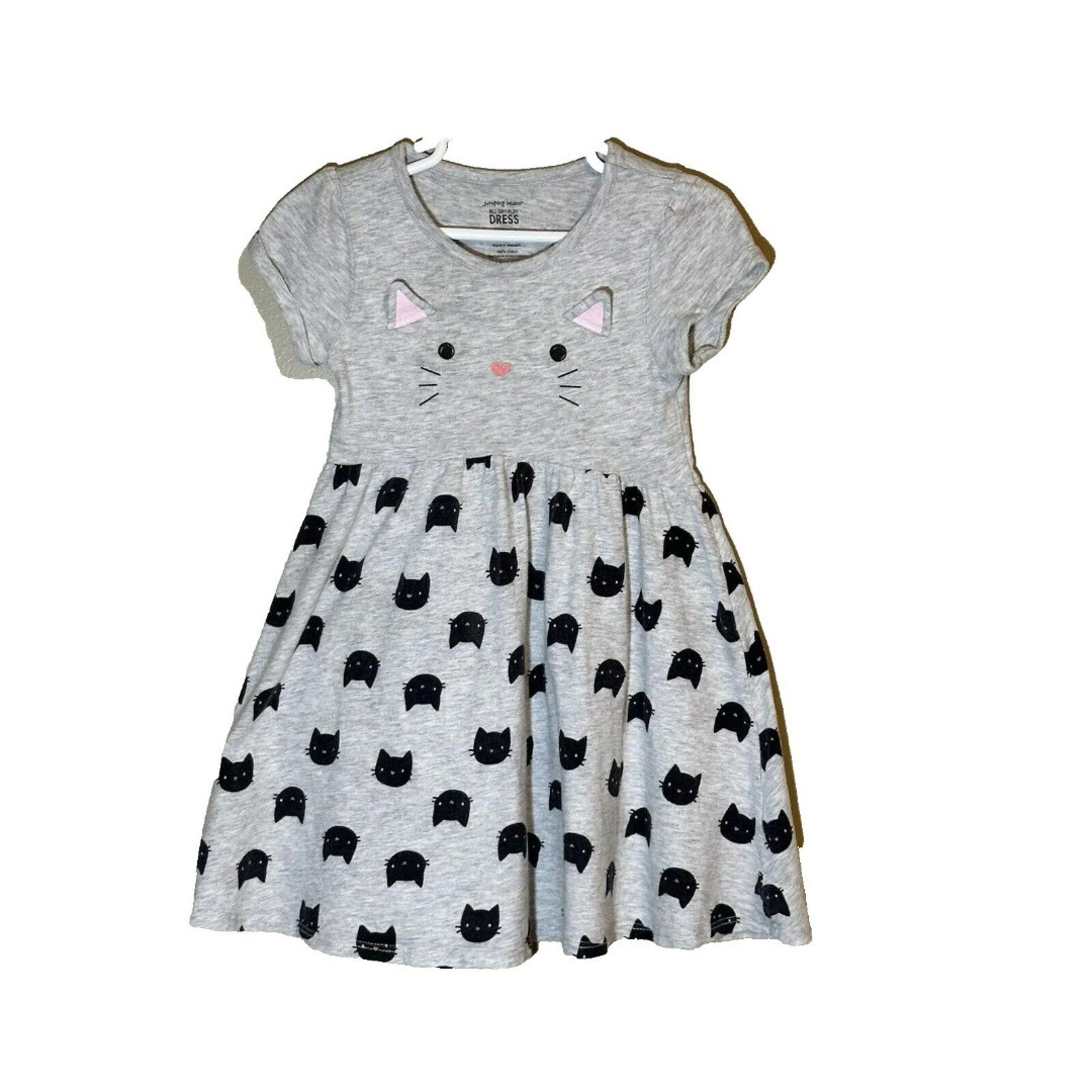 Jumping Beans Girls Light Gray Cat Ears Recess Dress Sz  5T