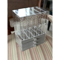 Acrylic Jewelry Holder Organizer Box with 5 Display Clear Earring Holder NEW