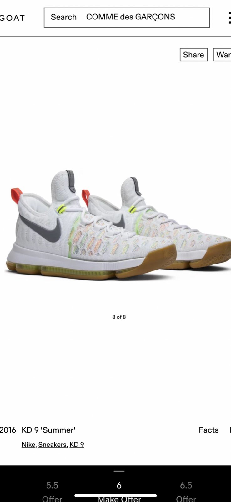 Nike KD 9 ‘Summer’ / Size 5 Y - Pre Owned in Great Condition!