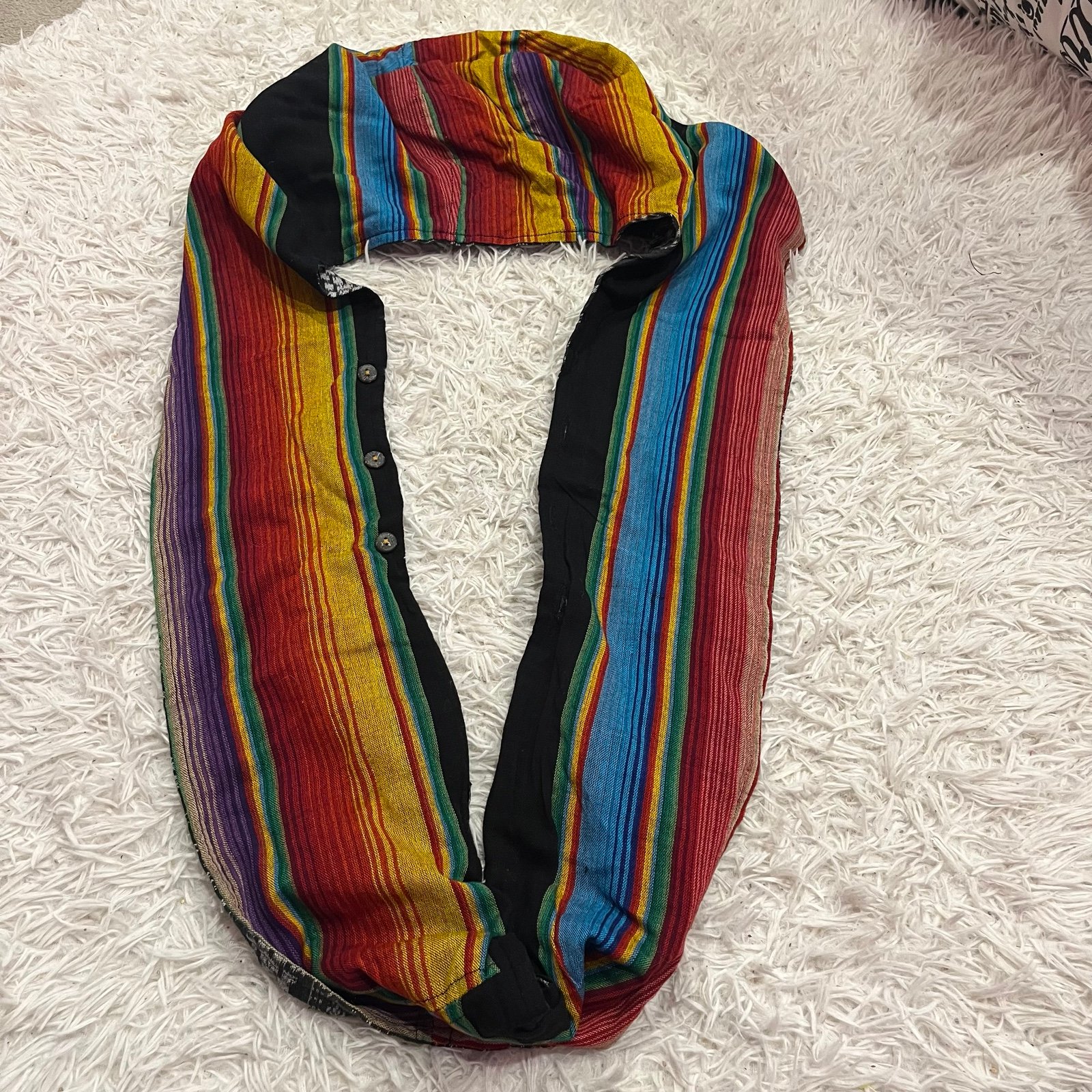 Infinity Hoods Rainbow Reversible Print Unisex Multi color Wrap Scarf