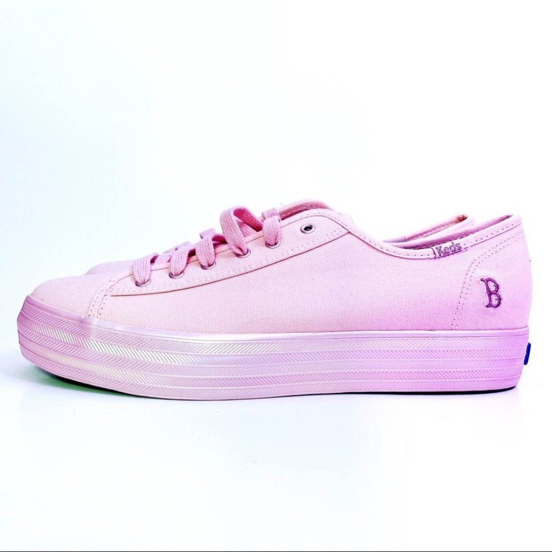 Keds MLB Boston Red Sox Platform Sneakers Pink Womens Size 9.5