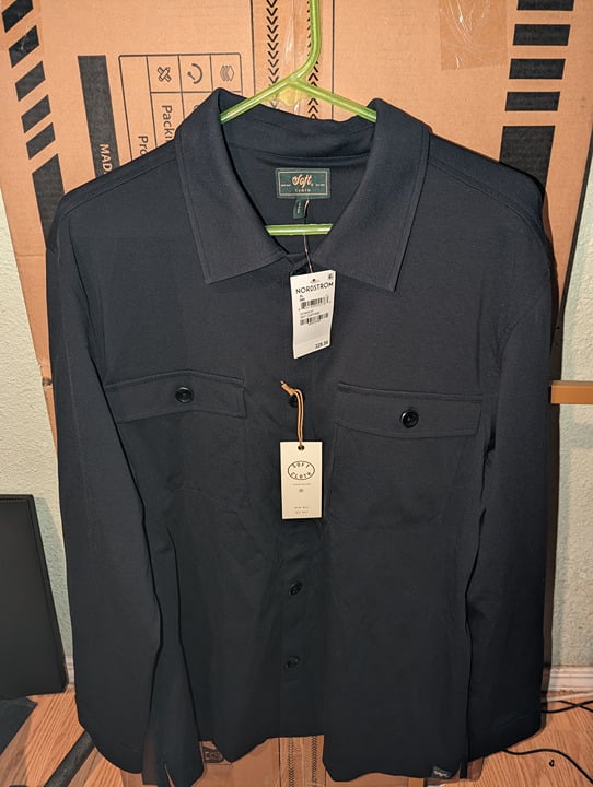 XL Soft Cloth Melrose Shirt Jacket in All Day Sretch Jersey Sky Captain NWT