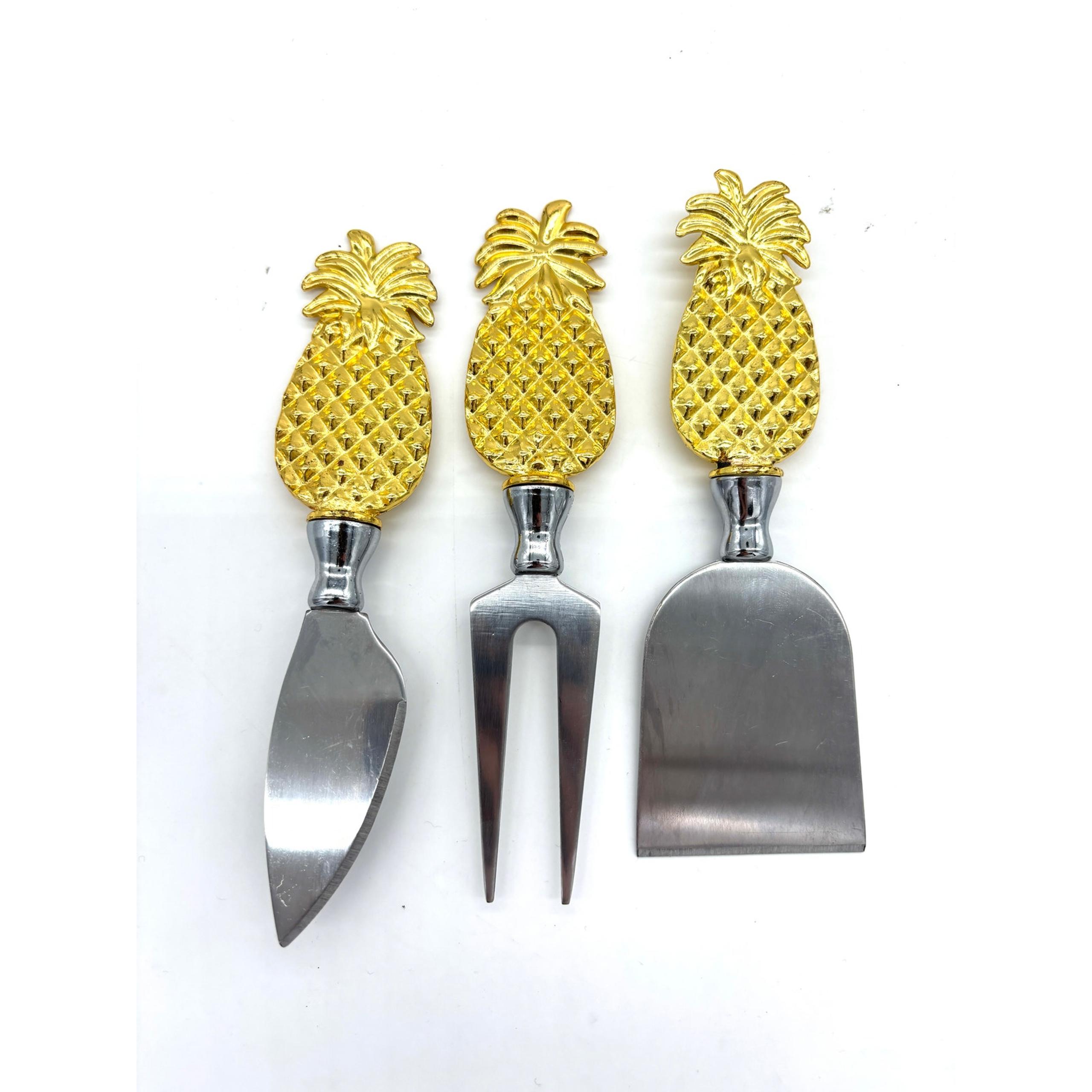 Golden Pineapple Cheese Knife Set