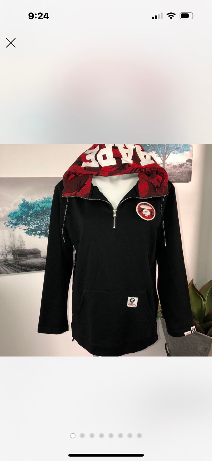 Aape by a bathing ape super cute women’s quarter zip hoodie/ dress size medium g