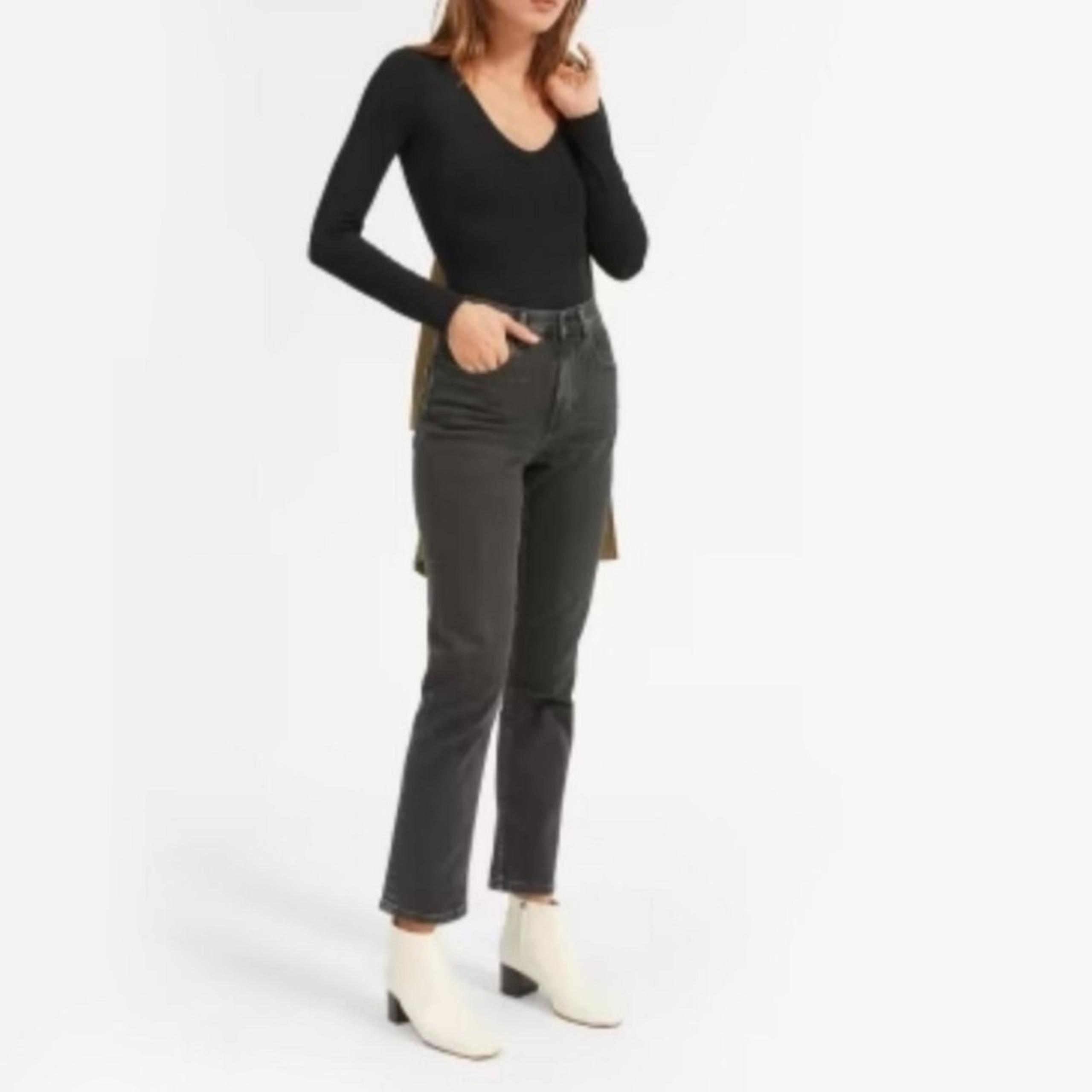 Everlane Womens Black Long Sleeve Bodysuit Size Medium